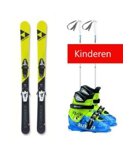 Huur kinderen alleen ski's en stokken