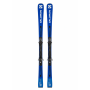 Salomon S-RACE X9 Ti ski's 2024: blauw en wit design met bindingen.