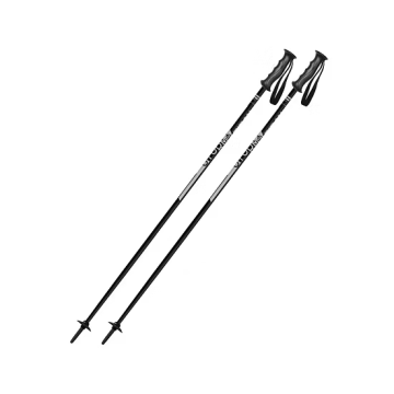 Bastones Fizan Storm negros para niños, mostrando el par completo en posición vertical.