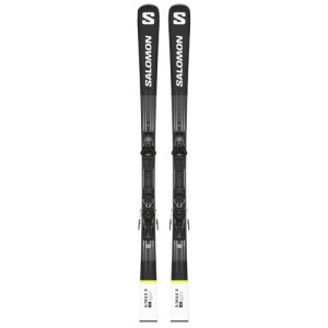 Esquíes Salomon S/MAX S completos con fijaciones y diseño moderno.