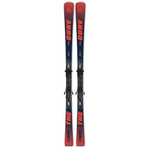 Fischer Xtr The Curv 2024 : skis rouges et noirs avec fixations montées.